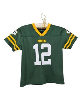 NFL Green Bay Packers Aaron Rodgers Boys Small Football Jersey Mesh Green No 12